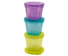 NUK 10255183 Fresh Foods Contenitori salva freschezza, per conservare le pappe del bambino, in 3 misure, Multicolore (bunt)