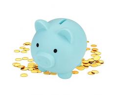 Salvadanaio Adorabile Con Coperchio Rotante Inferiore Salvadanaio Maiale Di Grande Capacità Buon Regalo Per Banche Di Deposito Di Denaro Per Bambini (Pinck-S) (L, blu)