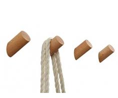 Ranvi Appendiabiti da Parete in Legno Naturale a Parete - Appendini Vintage a Forma di Singolo organizzatore, Appendiabiti da Parete Artigianale (Legno di faggio, 8 cm, Confezione da 2)