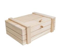 Alsino Set di scatole di legno con coperchio, in diverse misure (HB-007-C)