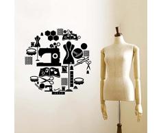 Rgzqrq Strumenti di Cucito Adesivi da Parete in Vinile, Forbici per Decorazioni su Misura, appendini, Adesivi da Parete, finestre, Parete in Vinile 80x80 cm