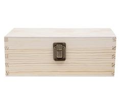 Alsino, scatola di legno con coperchio, decorativa, in legno naturale non trattato (21 x 11 x 8 cm)