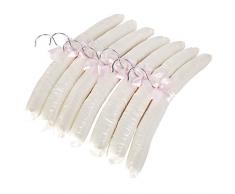 LOHAS Home 10 Grucce Appendiabiti Imbottite rivestite in Satin Bianco, 38 cm