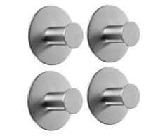MP Pirol Gancio da parete in acciaio inox adesivo 3M senza foratura vite accessori bagno modello porta asciugamano in acciaio inox adesivo panno appendiabiti a muro da cucina foro da parete (4 pezzi)