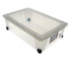 Stefanplast Roll-Box Contenitore Multiuso con Ruote, Bianco, 59x39x18.5h