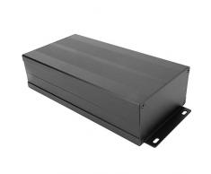 Scatola elettronica fai da te con circuito stampato Projet scatola, alloggiamento di raffreddamento, scatola in lega di alluminio, 55 x 106 x 200 mm (sabbia nera con piastra di piegatura)