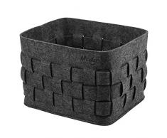 Mr.do Cesto di Feltro Cesto portaoggetti in Grigio Scuro per Libri mensola Riviste Giocattoli per Bambini o organizzatore di Legna con Un Design a Tessitura a Mano Traspirante