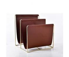 Portariviste Portariviste Portariviste Portariviste in Pelle di Metallo di Lusso Leggero in Stile Europeo Portariviste Moderno Portariviste Scaffale Portatile per Ufficio Bagno Soggiorno Organizzato