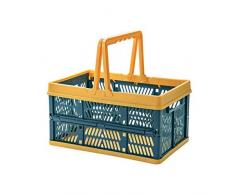 Borsa da picnic Portatile Pieghevole Pieghevole cestello portatile cibo snack snack cestino picnic Drogheria shopping cestello cestello cestello cestello (colore: blu) (colore: blu) ( Color : Blue )