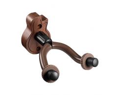 Supporto da parete per chitarra a mano Supporto per chitarra regolabile a parete per chitarra acustica ed elettrica Noce nera (2PACK MINI- APPENDINO NOCE NERO)