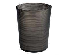mDesign Cestino spazzatura in plastica – Elegante gettacarte per il bagno, l’ufficio o la cameretta – Pattumiera per carta e anche per raccolta differenziata – nero