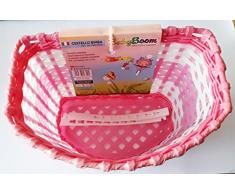 CESTELLO CESTINO ANTERIORE BICI BAMBINA Cm 24 x 17 h 15 IN PLASTICA INTRECCIATA