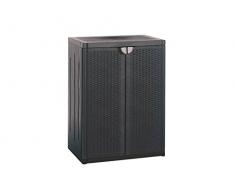 Home Mobile Basso Rattan, Nero, 65X45X88