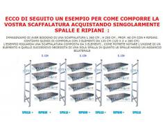SPALLA SPALLE H250x60 cm,SCAFFALI,SCAFFALATURE,MAGAZZINO,SCAFFALATURA METALLICA INDUSTRIALI ZINCATI PORTATA 1500 KG MADE IN ITALY