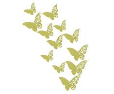 3D Hollow Pearl Paper Butterfly Wall Stickers Wedding Festival Decoration Camera da Letto Soggiorno Wall Decor Stickers Attaccapanni Cameretta Legno (E, One Size)