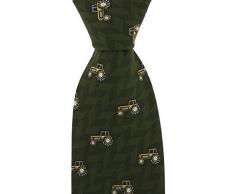Soprano - e dal verde intenso trattore di lusso seta con giallo trattori fustelle decorative il portacravatte si chiuda
