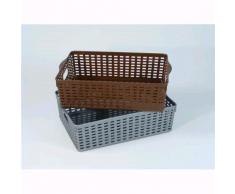 Cesta Cestino In Rattan Rettangolare 21x28.5xh8.8cm Colori Ass. 1pz 0510