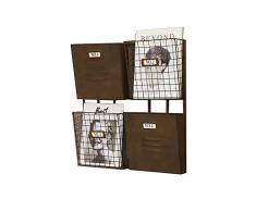 QZH Portariviste Moderno e Minimalista Stile Industriale Cornice in Ferro Cafe Bar Decorazione da Parete Portariviste Portariviste Scatola per riviste (Marrone, Taglia Unica)