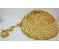 Lampadario A lampada in bamboo bambù rattan vimini e giunco appendibile per casa camera salotto cucina