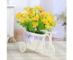 drawihi Cesta De La Flor De plastica bianco motivo bicicletta cucito e scrapbooking per Decoracion DIY Home Party o cerimonie di Matrimonio. 21*11cm Rosa
