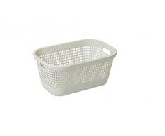 DEA HOME Z438M008 Cesta Portapanni Rattan, 45 L, 60x40x26, Bianco