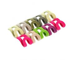25 Pezzi Mini Floccaggio Vestiti Appendiabiti Appendini Ganci Antiscivolo Spazio Salva Appendini Appendiabiti Cascading Closet Organizer Colore casuale