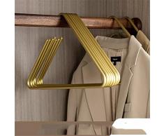 KRIVS Appendiabiti triangolari 5 grucce in Metallo Solido for Cappotto, Pantaloni, Sciarpa, stendibiancheria, Guardaroba, 5 Pezzi, Oro Rastrelliere (Color : 5pcs Gold)
