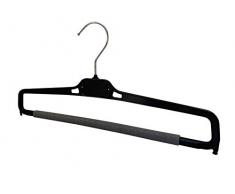 Kiroplast Grucce per Pantaloni Stock 30/50/100 Stampelle Porta Pantaloni Salvaspazio Appendini Plastica Spugna Antiscivolo 38cm (Nero, 30)