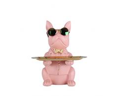 Nuovo Bulldog Statua in resina multicolore Scultura per la casa Cane Salvadanaio Portamonete Vassoio Portachiavi Multifunzionale