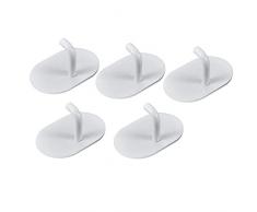 Tigratigro[Senza Foratura] Gancio per Cucina e Bagno，Ganci Adesivi ，Ganci Portasciugamani in Acciaio Inox Gancio Appendiabiti da Parete (5pezzi, Bianco)