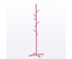 GUOWEI Attaccapanni Legno di Pino Appendini Porta Cappello A Pavimento Montaggio Semplice Moderno Bambino 5 Colori 27x27x145cm (Colore : Blu, Dimensioni : 27x27x145cm)