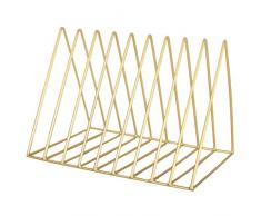 Jinlaili Portariviste Scrivania, 9 Slot Portariviste Metallo Design, Porta Giornali Magazine, Portadocumenti da Scrivania Verticale, Organizer per Libri per Casa e Ufficio, Oro