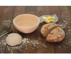 Home Made Kitchen Craft - Cestino decorativo lavorato con cannelli a sezione circolare, in rattan, rotondo