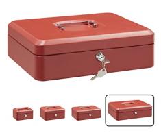ARREGUI Elegant C9244 Cassetta di sicurezza con chiave per contare e trasportare denaro | Cassetta Portavalori in acciaio con vassoio Portamonete | Cassaforte portatile de 30 cm di larghezza | Rossa