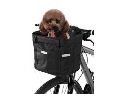 Lixada, Cestino Anteriore per Bicicletta, Pieghevole, Rimovibile, con Telaio in Alluminio, per Cani e Gatti, with Canvas Strap