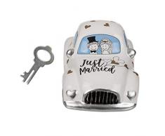 Salvadanaio da matrimonio in ceramica con serratura/Dimensioni: 8 x 14,5 x 6,5 cm