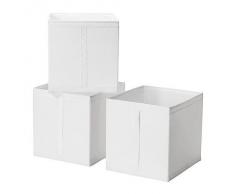 Ikea Skubb - Set di 3 scatole portatutto, compatibili con scaffalature, colore: bianco, 31 x 34 x 33 cm