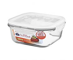 Lock & Lock - LLG214A, Contenitore salvafreschezza Quadrato Boroseal, 500 ml, 140 x 140 x 67 mm
