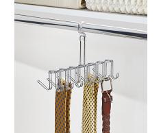 InterDesign Classico Portacravatte/Cinture Tru-Grasp, Cromo/Trasparente