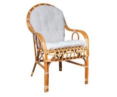 ok affarefatto zimbardi costanza Poltrona Sedia per Adulti Big Sole con Cuscino Vimini bambù Rattan Naturale e giunco Sole Nuova già montata Cuscino in Omaggio