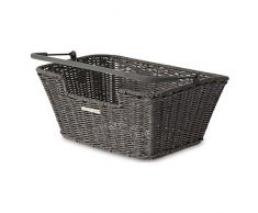 Basil Cestino da Bicicletta Capri, Aspetto Rattan, Flessibile, Fahrradkorb Capri-Rattan Look Flex, Nature Grey
