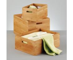 Zeller 13342 Cesto Contenitore, Bambú, Beige, 40x30x21 cm