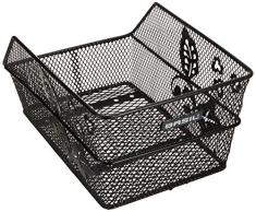 Basil Cento Flower S, Cestino da Bicicletta per Bambini, Unisex, Fahrradkorb Cento Flower S, Black, 32 cm x 22 cm x 17 cm