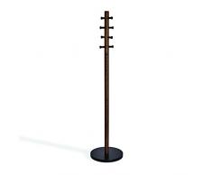 Umbra Pillar Sgabello e attaccapanni, Legno di hevea, Nero/noce