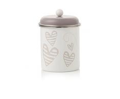 Brandani 55797, barattolo Batticuore bianco in alluminio