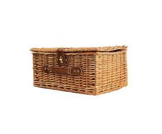 borsa da picnic Piazza del cestino da picnic isolante di vimini allaperto con il cestino del picnic della posate con il cestello del picnic pastorale del coperchio porta cestino del cestino del carry