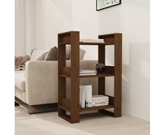 Youuihom Portariviste, Libreria, Scaffale per ufficio, Scaffale per archiviazione, Scaffale per soggiorno, camera da letto, casa e ufficio, Libreria/Divisorio Miele 60x35x91 cm in Legno Massello