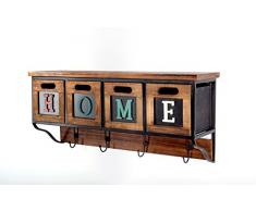 Geko "HOME" "da muro con ganci appendiabiti, multicolore