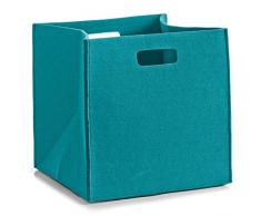 Zeller, Cesto portaoggetti Rettangolare in Feltro, Blu (Blau)