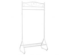 LANGRIA Appendiabiti Vestiti Robusti con 1 Barra e 1 Ripiano per Scarpe, Porta Abiti in Metallo per Giacche, Sciarpe, capacità Totale 50 kg (90 x 45 x 174,5 Cm, Bianco)